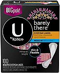 100-Ct U by Kotex Barely There Liners (Light Absorbency, Unscented) $4