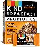 32-Count KIND Breakfast Probiotic Bars, Orange Cranberry $13.25