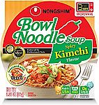4-Pack of 3.03-Oz NongShim Bowl Noodle Soup (Spicy Kimchi) $2.51
