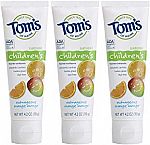 3-Pack Tom's of Maine Anticavity Fluoride Children's Toothpaste $7.12 & more