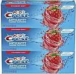 3-Pack 4.2-oz Crest Kid's Cavity Protection Fluoride Toothpaste (Strawberry Rush) $4