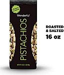 (Back) Wonderful Pistachios, Roasted and Salted, 16 Ounce Bag $3.80