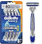 8 Ct Gillette Sensor3 Men's Disposable Razor $3.54