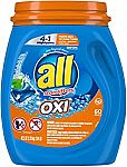 60-Ct All Mighty 4-in-1 Laundry Detergent Pacs w/ Oxi $7.50
