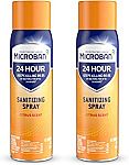 2-Ct Microban 24 Hour Disinfectant Sanitizing Spray $4.14
