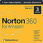 Norton 360 for Amazon – Antivirus software for up to 3 Devices (1yr Subscription) $14.99 and more