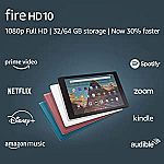 Amazon Fire HD 10 Tablet (10.1" FHD display, 32 GB) $74