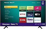 55" Hisense Roku 4K UHD Smart TV $200