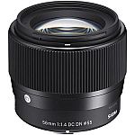 Sigma 56mm f/1.4 DC DN Contemporary Lens for Sony E-Mount Cameras $339