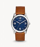 Fossil Ledger Three-Hand Brown Leather Watch $21, Traveler Wallet $10 and more