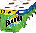 12 Family Rolls Bounty Quick-Size Paper Towels $21