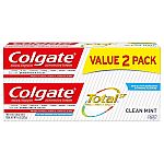 2-Pack 4.8-Oz Colgate Total Toothpaste (Clean Mint) $2.14