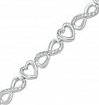 Zales 7.25" Diamond Accent Alternating Heart & Infinity Bracelet $20 & More