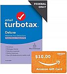 TurboTax 2021 + $10 Amazon GC Deluxe $40, Deluxe + State for $50