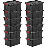 12-Count Sterilite 15G Durable Rugged Industrial Tote w Latches $99.99 (Org $720)