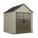Rubbermaid 7x7 Resin Outdoor Storage Shed with Windows and Utility Hooks $599.99