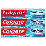 3-Pack 7.6oz Colgate Max Fresh Toothpaste with Mini Breath Strips (Cool Mint) $5.16