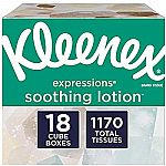 18-pk Kleenex Expressions Soothing Lotion Facial Tissues, 65 Tissues Per Box $19.73