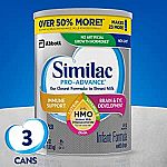 3-Pack Similac Pro-Advance Non-GMO Infant Formula with Iron $103 or Lower