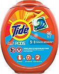 96-Count Tide PODS HE Laundry Detergent Liquid Pacs (2X for $32)