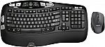 Logitech MK570 Comfort Wave Wireless Keyboard and Optical Mouse $35