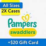 2X Cases Huggies Little Movers Diapers + $25 Walmart Gift Card $90, 2X Pampers Swaddlers + $20 GC from $99