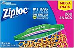 280 Count Ziploc Snack Bags $5.54