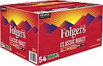 54-ct Folger's Classic Roast Coffee Pods $19.99