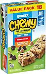 18-Ct Quaker Chewy Granola Bars, 25% Less Sugar, 2 Flavor Variety Pack $2.80