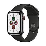 Apple Watch Series 5 44MM GPS + Cell Stainless Black with Black Band $649