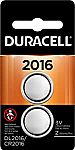 2-Ct Duracell CR2016 3V Lithium Coin Battery $1.23