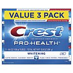 3-Pack 4.6oz Crest Pro-Health Whitening Gel Toothpaste $3.56 (back-order)