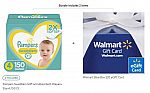 300-Count Size 4 Pampers Swaddlers Diapers + $20 Walmart Gift Card + $15 Prepaid GC for $77.58 