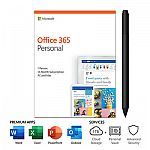 Microsoft Office 365 Personal 1 Yr Subscription - 1 User w/ Charcoal Surface Pen $70