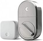 August Smart Lock + Connect Wi-Fi Brige, Satin Nickel $99.99
