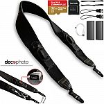 Deco Photo Mirrorless & DSLR Universal Power Strap w/ Built In Camera Charger + 32GB Card $20