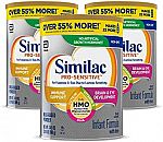 3-Count 34.9oz Similac Pro-Sensitive Non-GMO Infant Formula w/ Iron $71