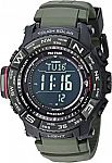 Casio Men's Pro Trek Stainless Steel Quartz Watch (Solar power, Radio Controlled, 200m water resistance) $160