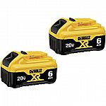 2-Pack DEWALT XR 20V MAX 6 Ah Battery $113.90