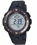 Casio Men's Solar Powered Triple Sensor Black Pro Trek Watch $80