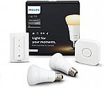 Philips Hue White Ambiance Smart Bulb Starter Kit $50