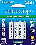 8-Pk Panasonic eneloop AAA 2100 Cycle Ni-MH Pre-Charged Rechargeable Batteries $15.10