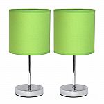 2-Count Simple Designs Chrome Mini Basic Table Lamp with Fabric Shade $11.77