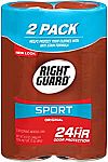 2-Count Right Guard Sport Original Deodorant Aerosol Spray $1.98