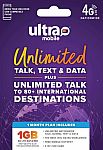 Ultra Mobile $19 Prepaid SIM Card $10