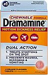 4 Tablets Dramamine Motion Sickness Relief Chewable Formula $0.71