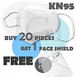 20-Ct KN95 5-Layer Face Mask + Free Face Shield $11 + Free Shipping