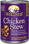 12-Count Wellness Thick & Chunky Natural Wet Grain Free Chicken Stew Canned Dog Food $5.77