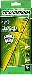 48-Count Ticonderoga #2 Soft Graphite Pencils (Yellow) $4.30