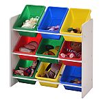 Muscle Rack Kids Storage Organizer with 9 Bins (White) $26.48